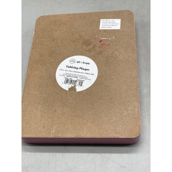 all is bright tabletop wood plaque rectangle reindeer wreath let's get cozy READ - Picture 5 of 8